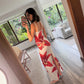 VESTIDO SLIP CON FLOR ROJA