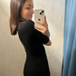 VESTIDO NEGRO CON ESCOTE EN V