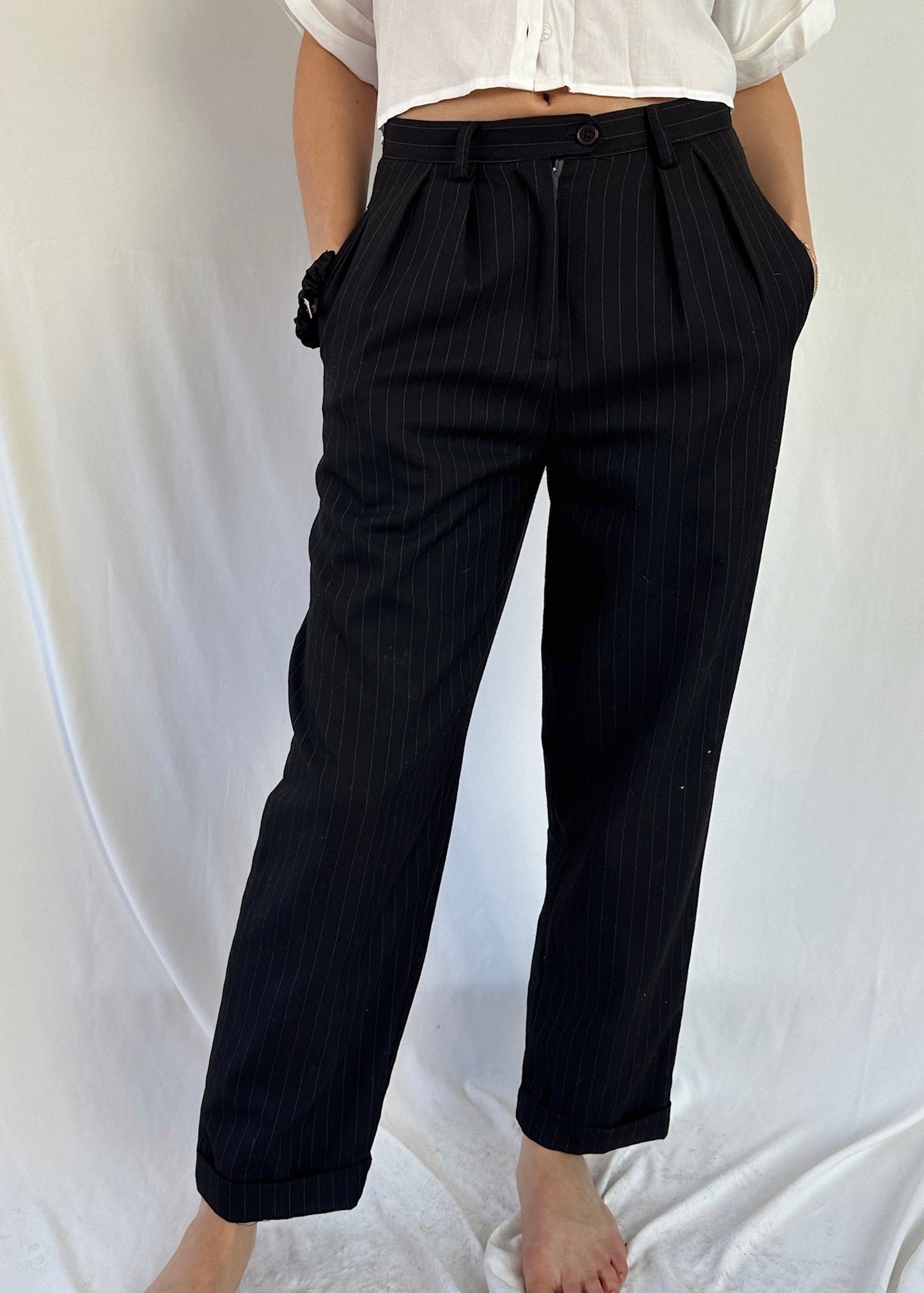 SMART PINSTRIPED JOGGERS