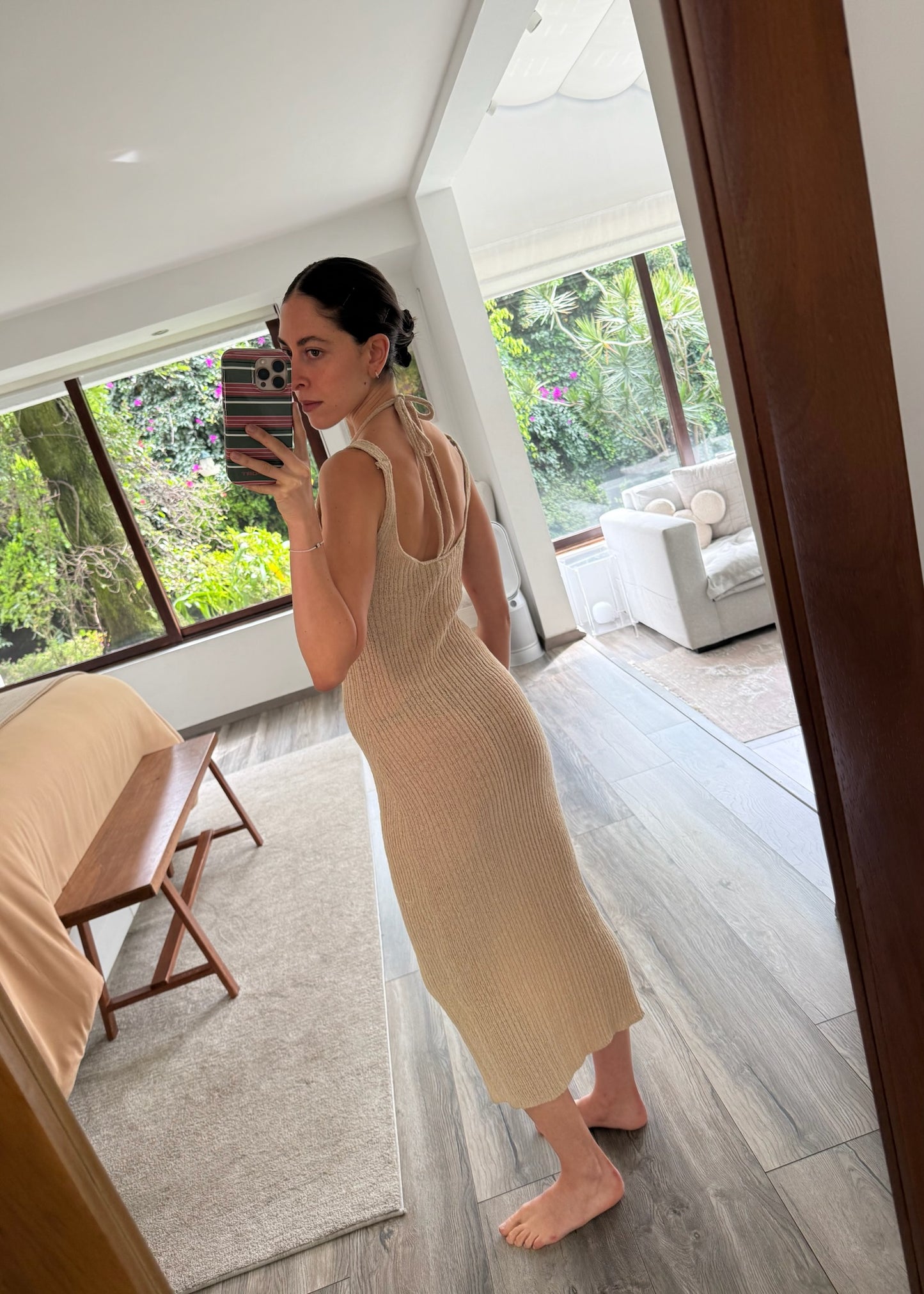 VESTIDO DE KNIT BEIGE