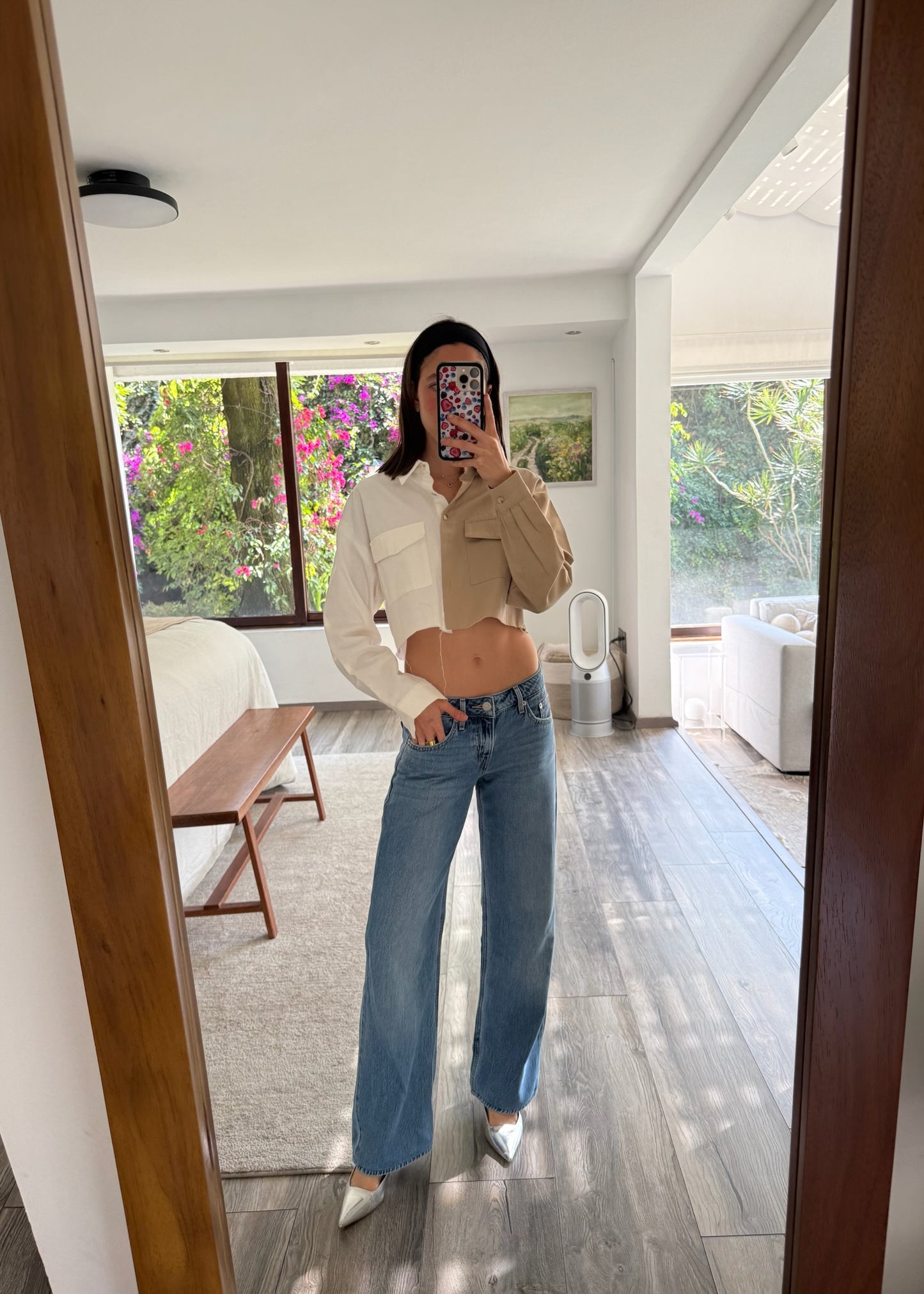 CAMISA CROPPED BICOLOR