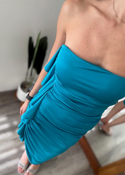 VESTIDO STRAPLESS DRAPEADO