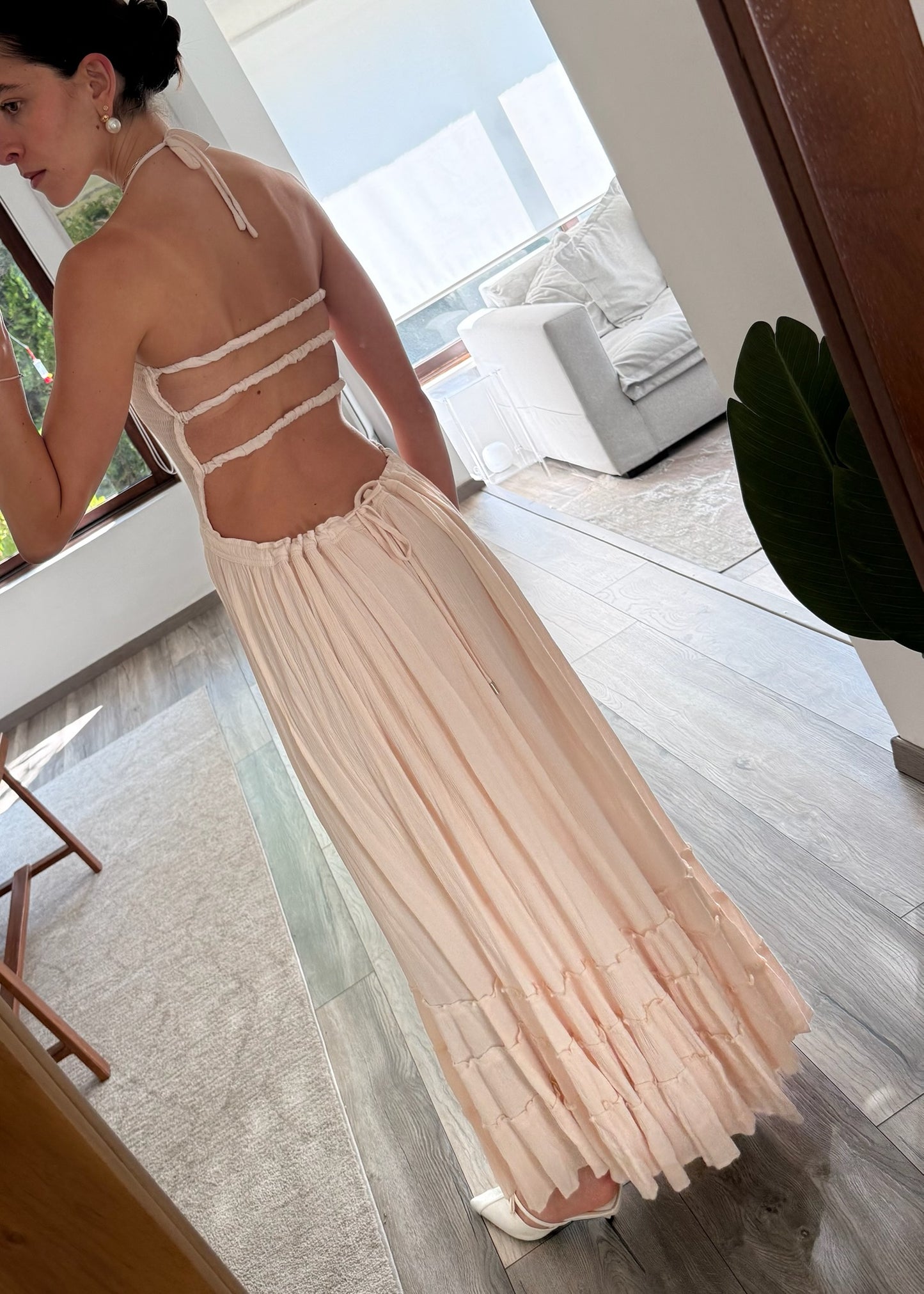 VESTIDO LIGHT PINK MAXI BACKLESS