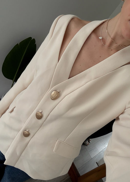 BLAZER CREMA CON CUT OUTS