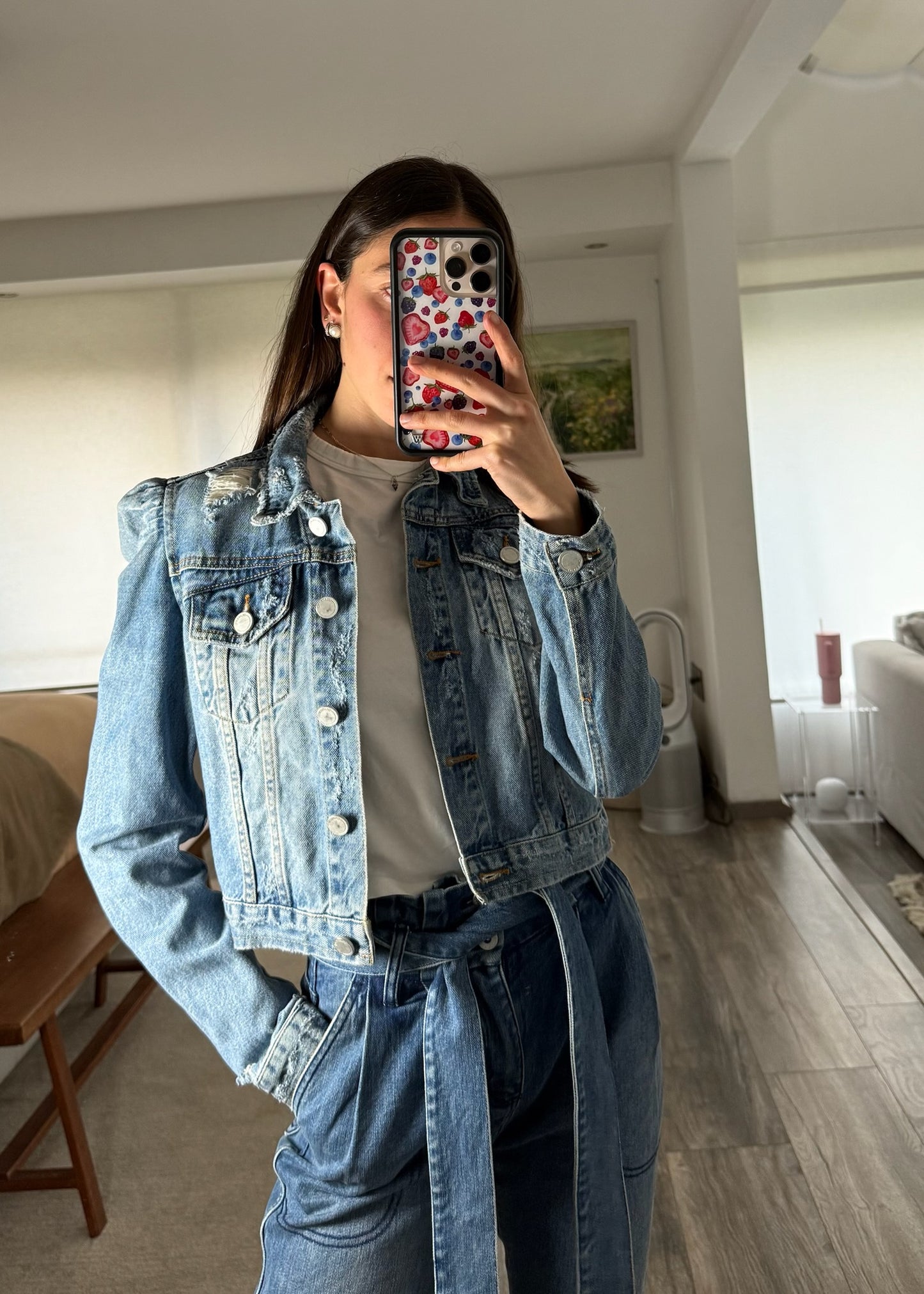 CHAMARRA CUTE DE DENIM CROPPED