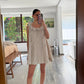 VESTIDO STRIPED CON CUELLO DE OLANES