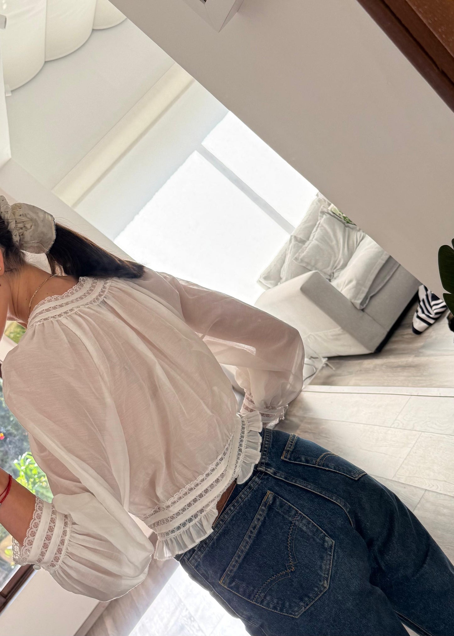 CAMISA CROPPED SHEER