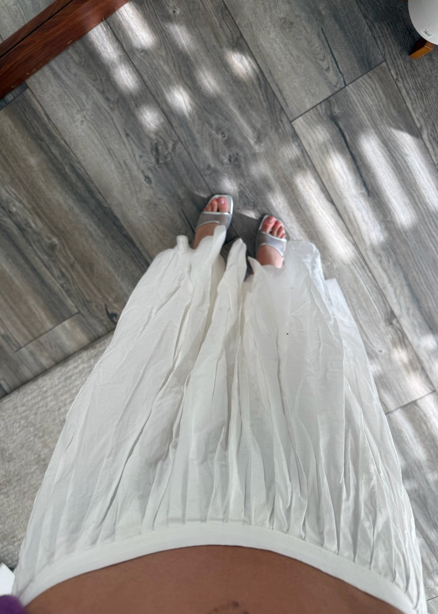 FALDA MIDI BLANCA CASUAL