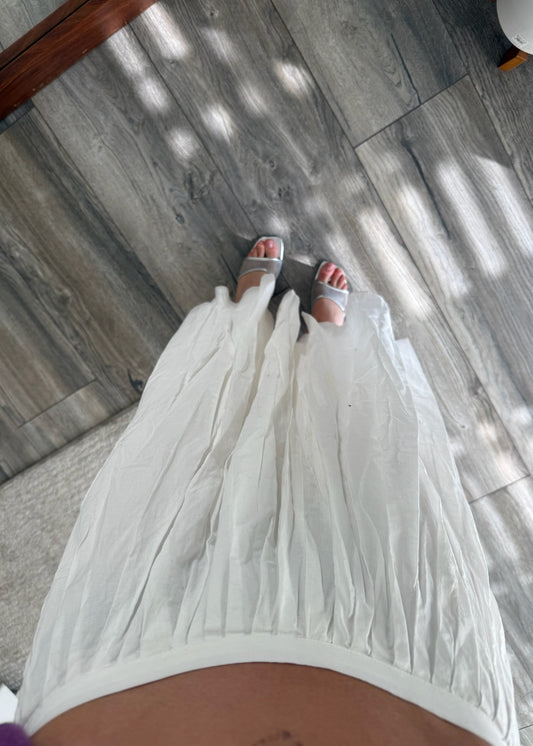 FALDA MIDI BLANCA CASUAL