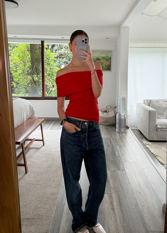 TOP OFF THE SHOULDER ROJO