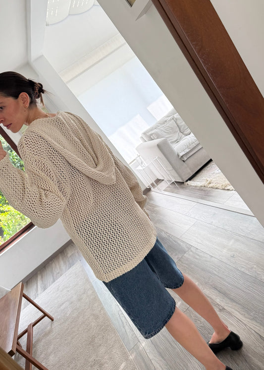 SUDADERA DE KNIT BEIGE
