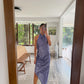 VESTIDO CUELLO HALTER LENTEJUELAS ASIMÉTRICO