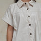 CAMISA CREMA DE FAUX LEATHER