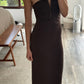 VESTIDO MINI STRAPLESS CAFÉ