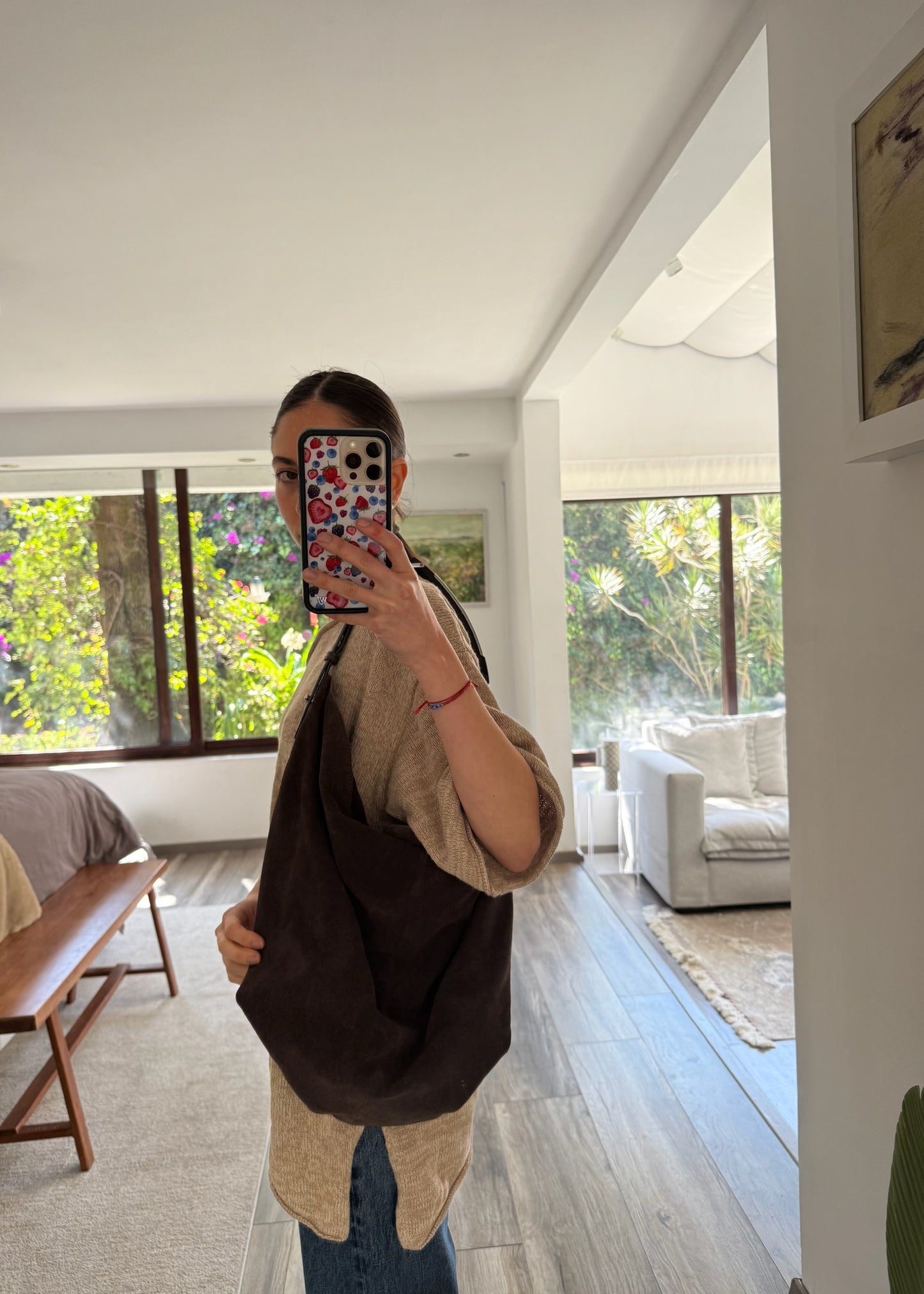 HOBO BAG SUEDE CAFÉ