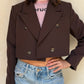 BLAZER CROPPED CHOCOLATE