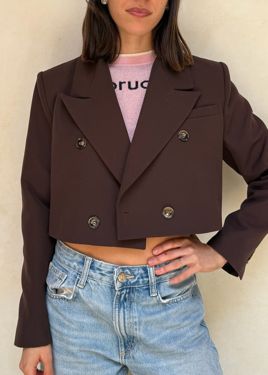 BLAZER CROPPED CHOCOLATE