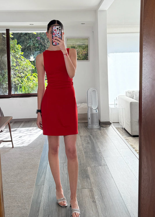 VESTIDO MINI HOT RED SPANDEX