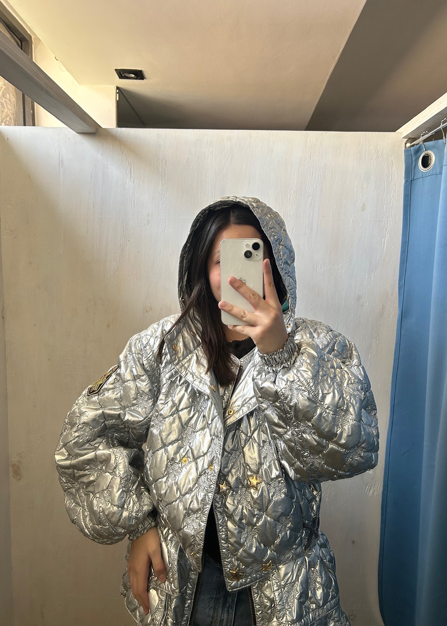 CHAMARRA PUFFER PLATEADA