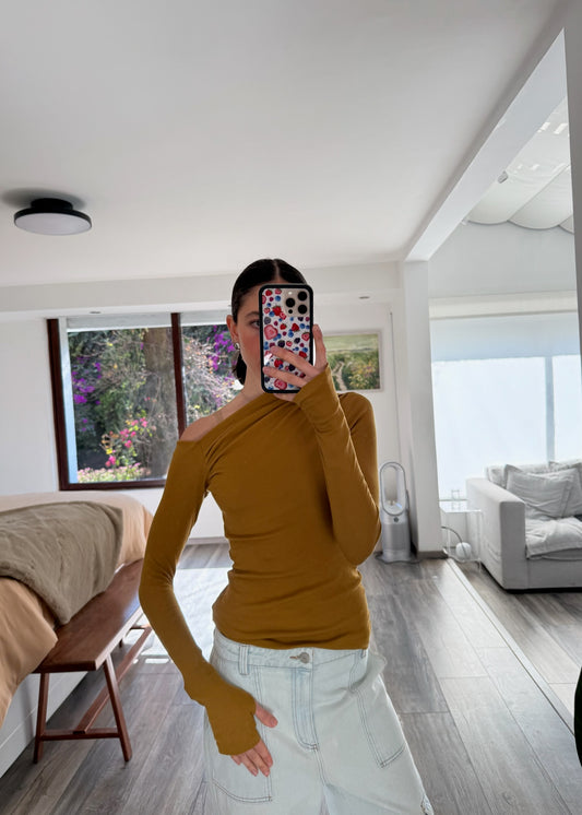 TOP MANGA LARGA ASIMÉTRICA