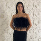 STRAPLESS TOP FULL FEATHERS