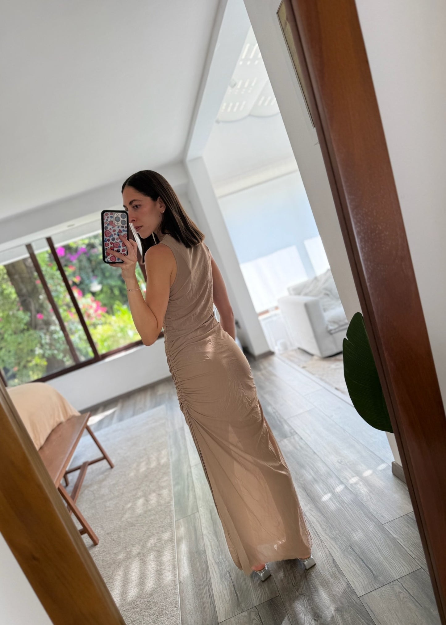 VESTIDO DE MESH BEIGE
