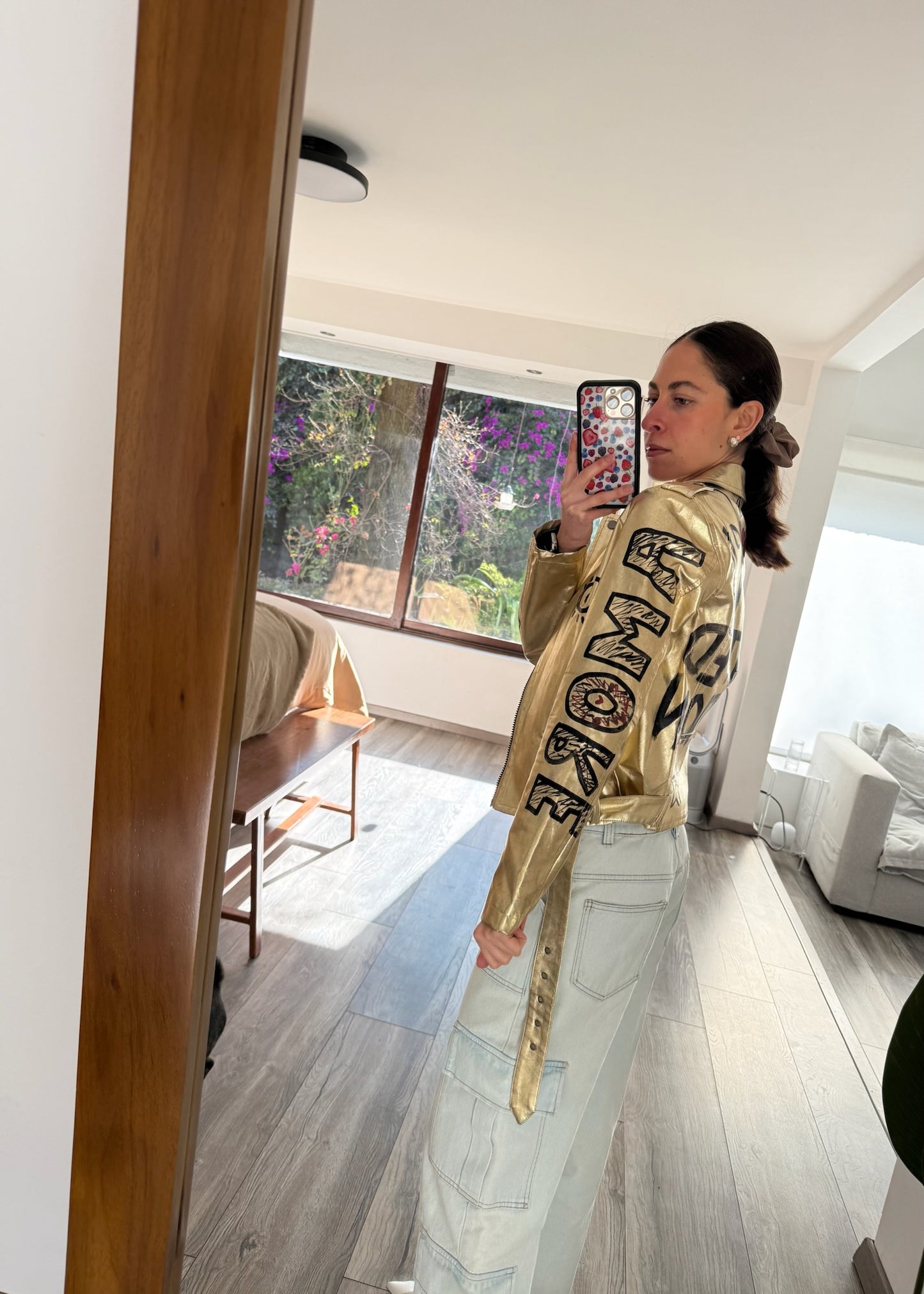 CHAMARRA BIKER GOLDEN