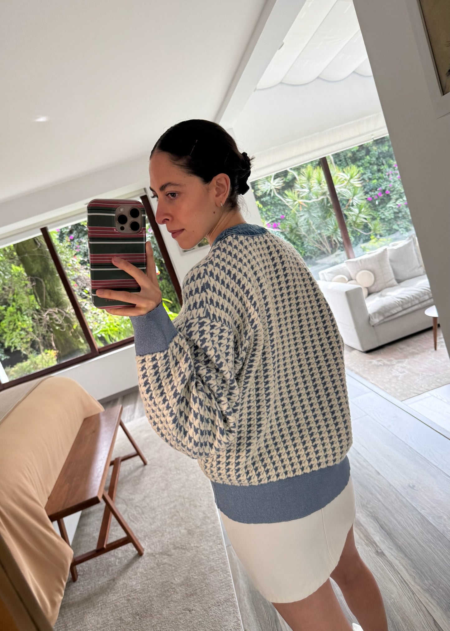 CHAMARRA DE KNIT Y DENIM