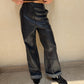 PANTALÓN AZUL FAUX LEATHER