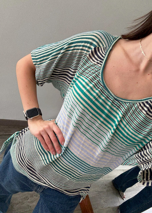BLUSA STRIPED VERDE DE KNIT