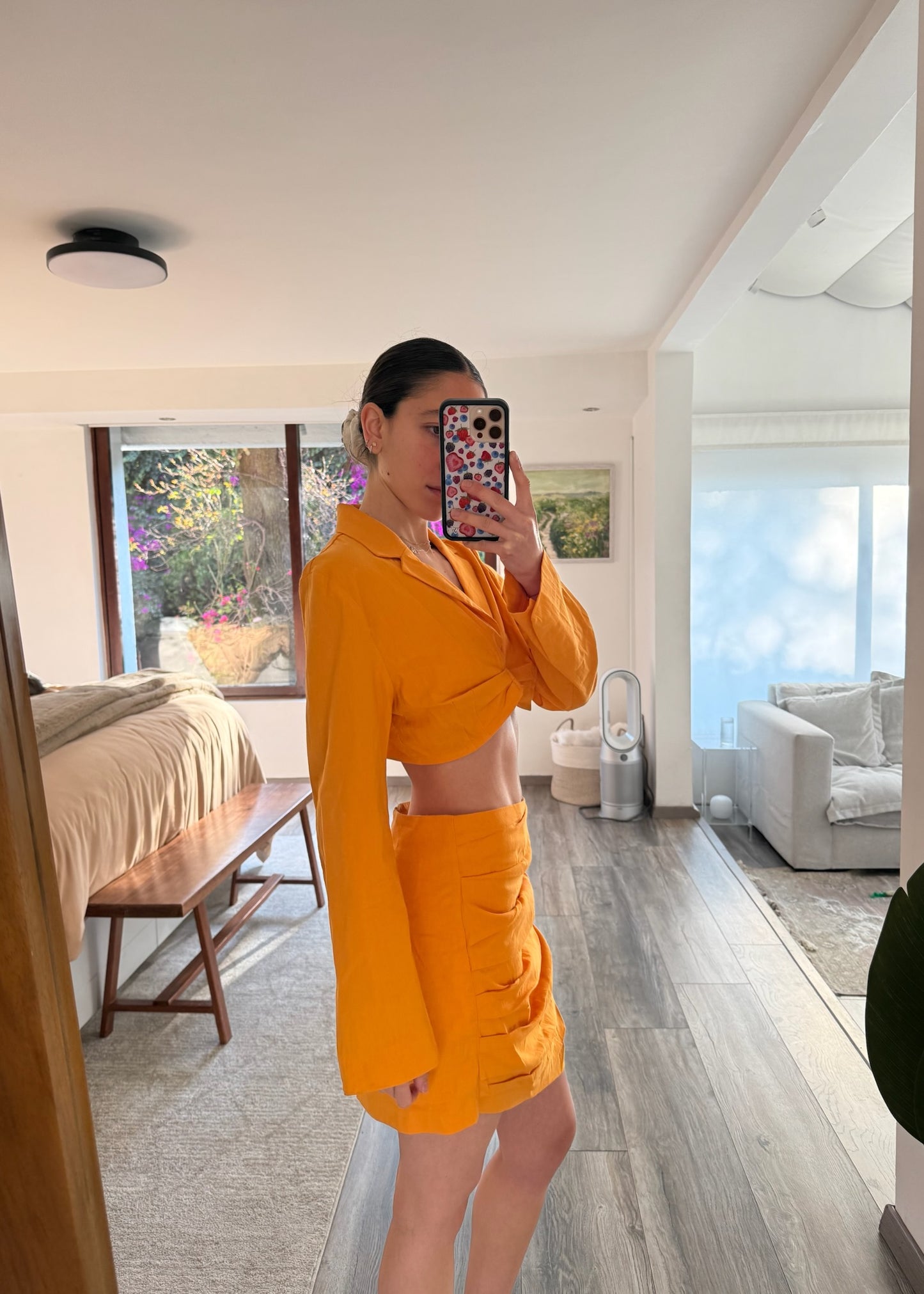 SET NARANJA FALDA Y TOP