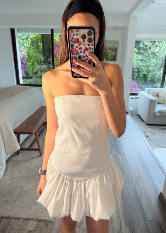 VESTIDO BOMBÓN MINI BLANCO