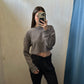 SUETER GRIS CROPPED BÁSICO