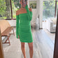 VESTIDO MINI RUCHED OFF THE SHOULDER