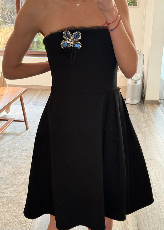 VESTIDO STRAPLESS MINI NEGRO