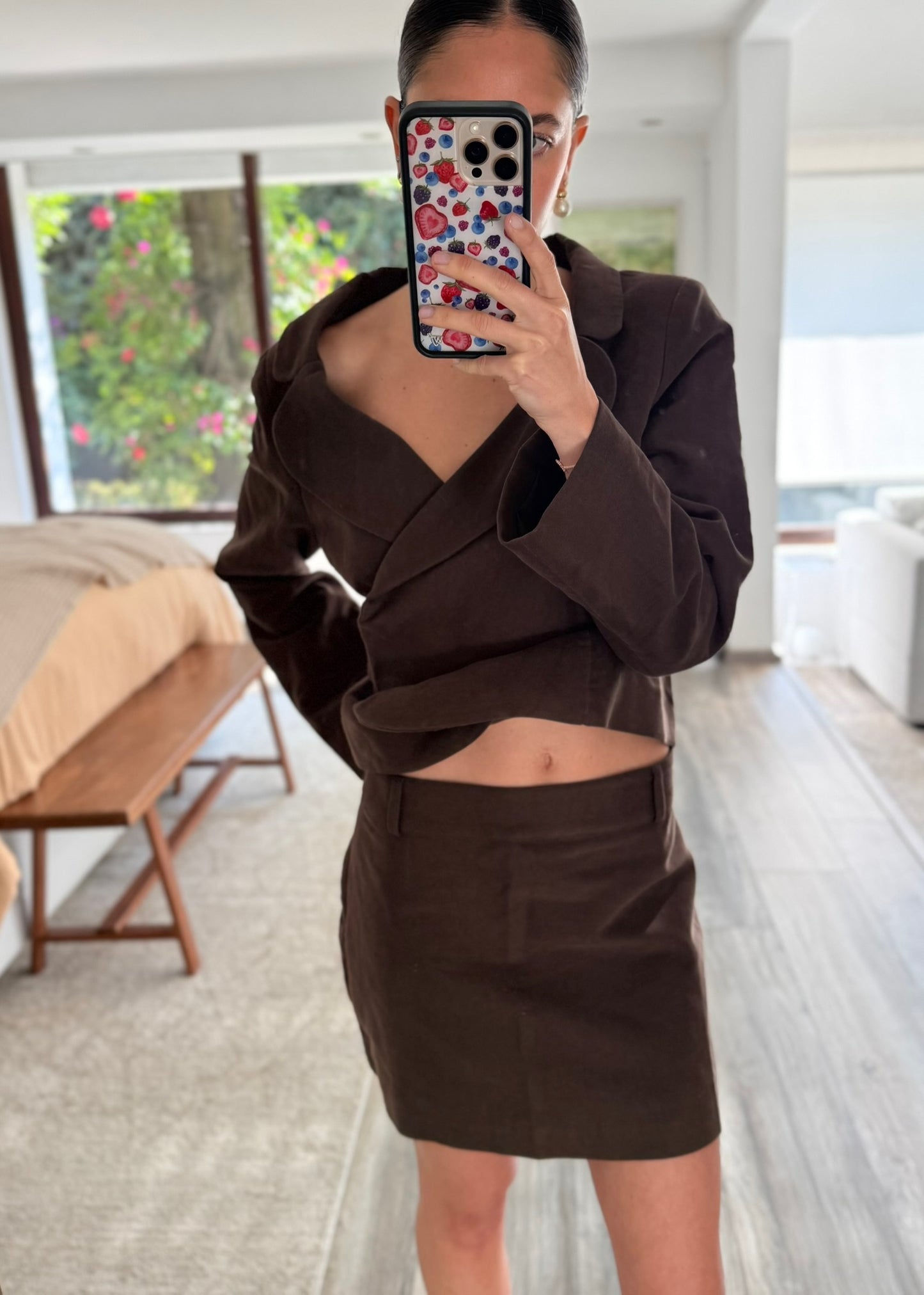 SET SACO Y FALDA CHOCOLATE