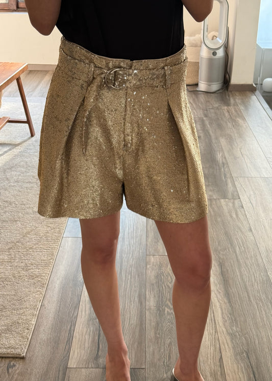 SHORTS DE LENTEJUELAS CON CINTURÓN