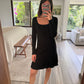 VESTIDO DE KNIT NEGRO MINI
