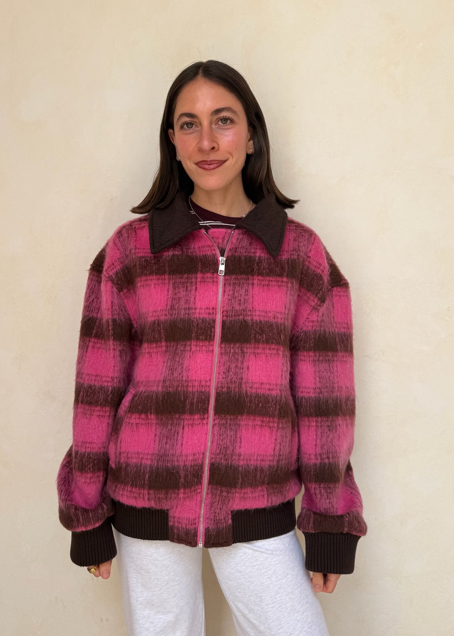 CHAMARRA CHECKERED ROSA