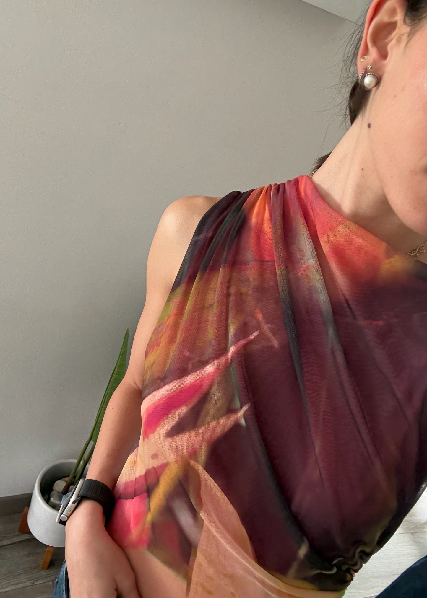 BODYSUIT DE MESH CON PRINT