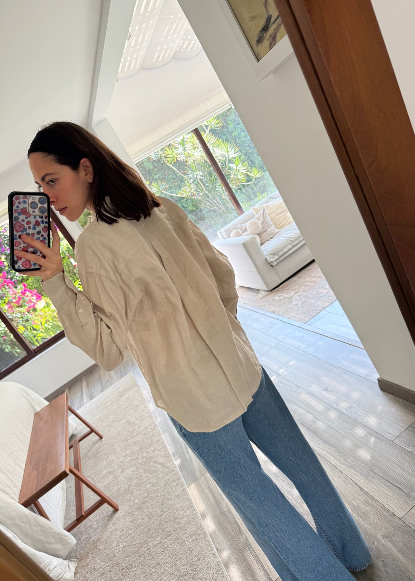 CAMISA TAUPE DE TIPO LINO