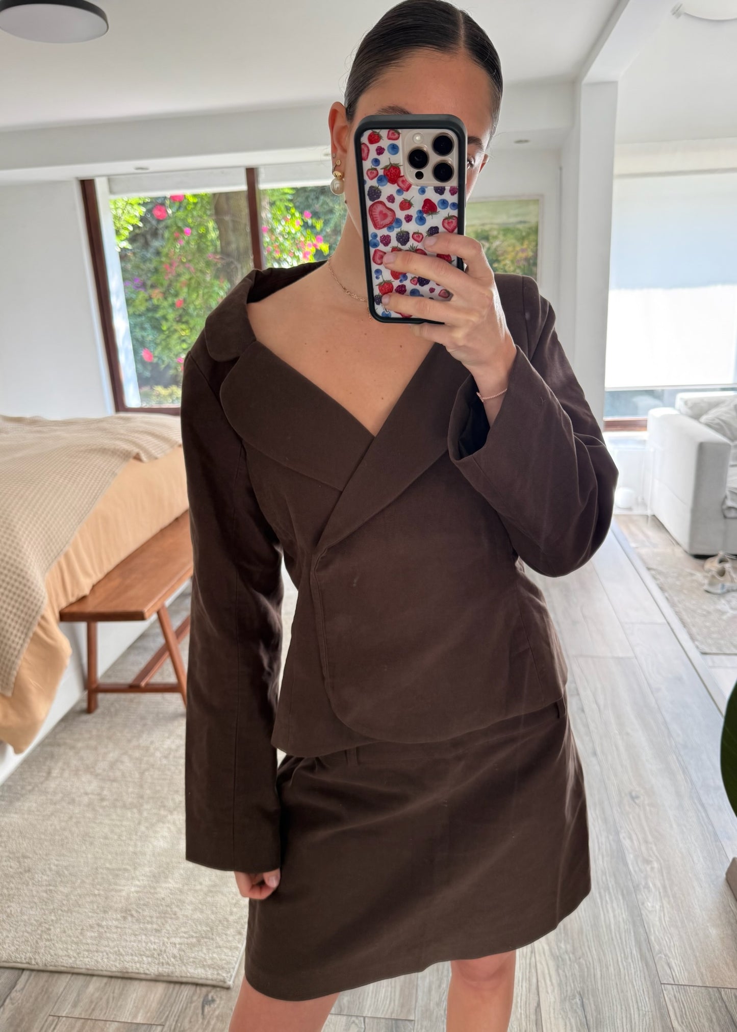 SET SACO Y FALDA CHOCOLATE