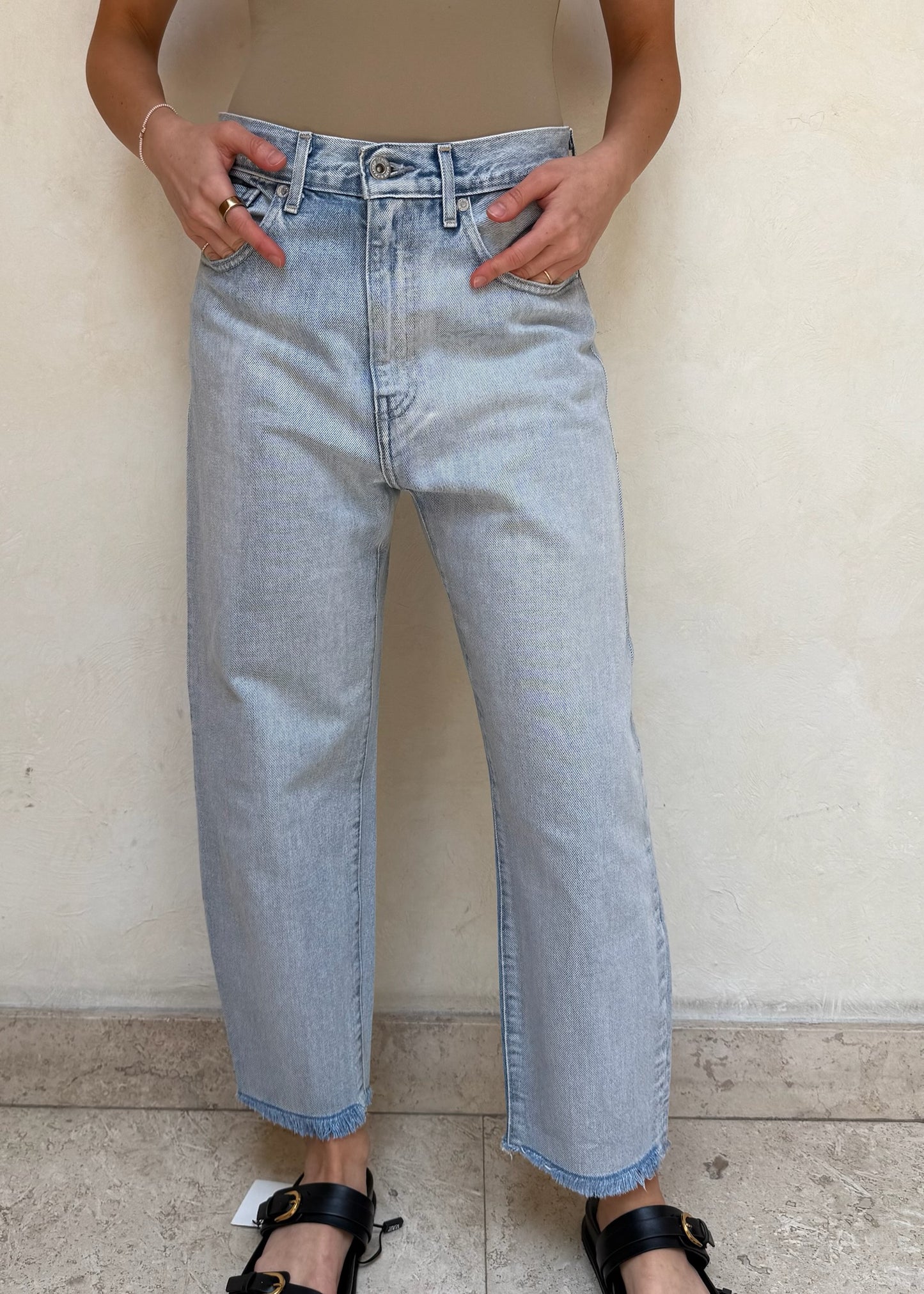 JEANS BARREL CROP