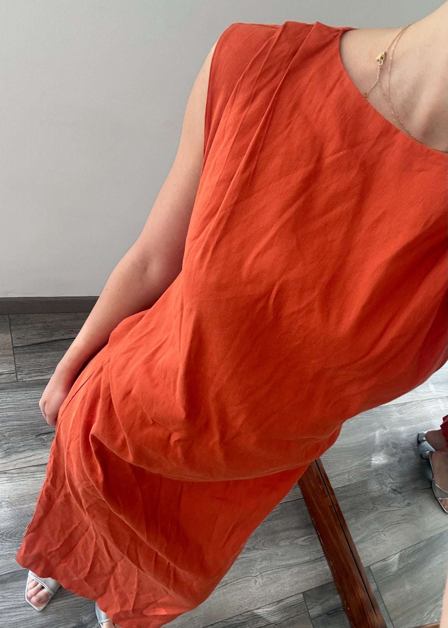 VESTIDO DE LINO NARANJA