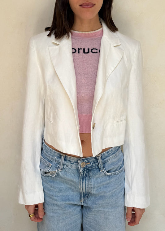 BLAZER TIPO LINO BLANCO