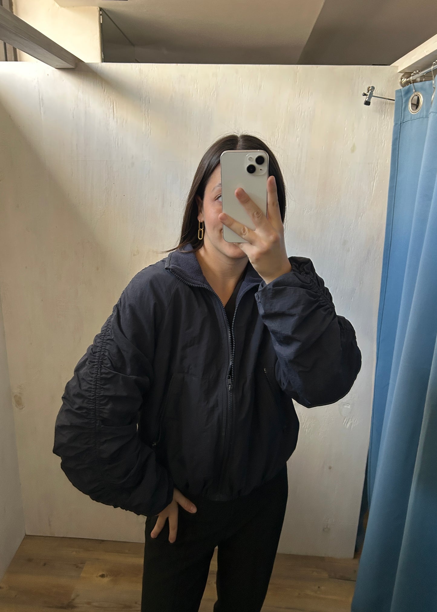 CHAMARRA DE NYLON FRUNCIDA