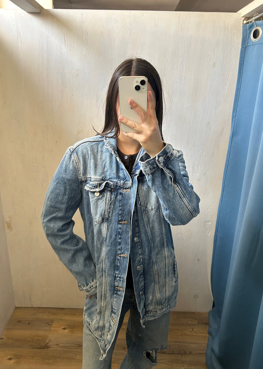 CHAMARRA DE MEZCLILLA LARGA