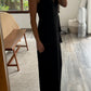 VESTIDO MAXI SATINADO ESCOTE EN V