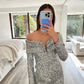 ROMPER OFF SHOULDER DE LENTEJUELAS PLATEADO