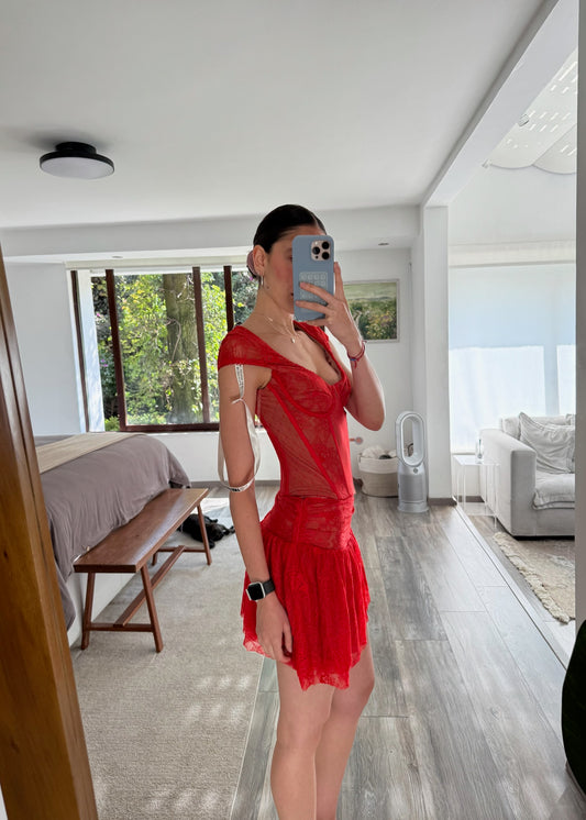 SET LACEY HOT RED